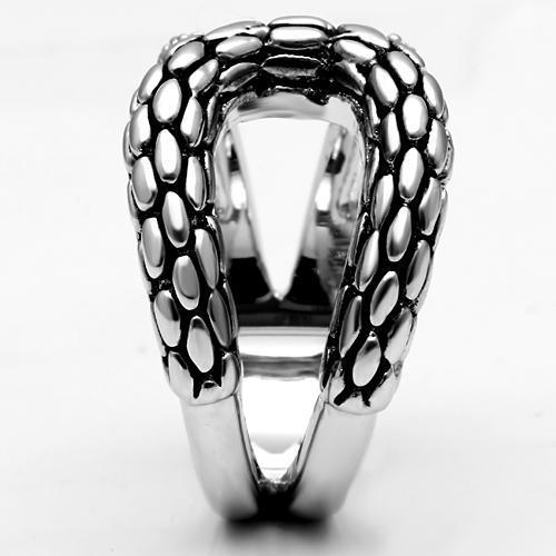 Alamode Rhodium Brass Ring with AAA Grade CZ in Clear - Flyclothing LLC