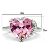 Alamode Rhodium Brass Ring with AAA Grade CZ in Rose - Flyclothing LLC