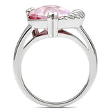 Alamode Rhodium Brass Ring with AAA Grade CZ in Rose - Flyclothing LLC