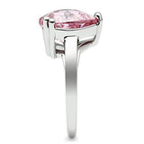 Alamode Rhodium Brass Ring with AAA Grade CZ in Rose - Flyclothing LLC