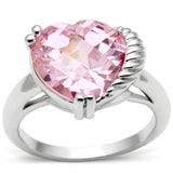 Alamode Rhodium Brass Ring with AAA Grade CZ in Rose - Flyclothing LLC