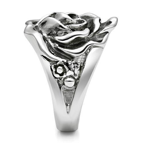 Alamode Rhodium Brass Ring with AAA Grade CZ in Clear - Flyclothing LLC