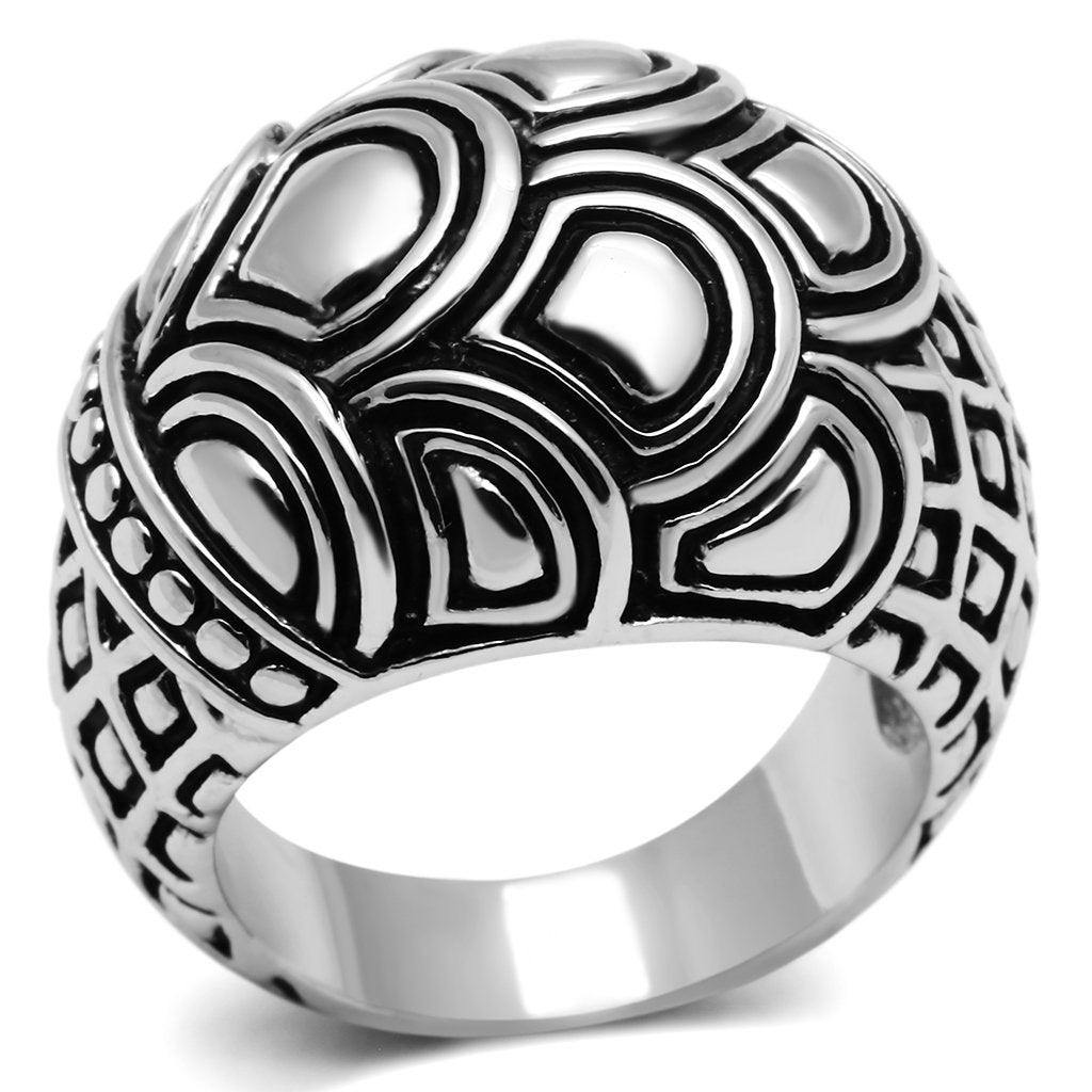 Alamode Rhodium Brass Ring with No Stone - Flyclothing LLC