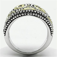 Alamode Reverse Two-Tone Brass Ring with No Stone - Alamode