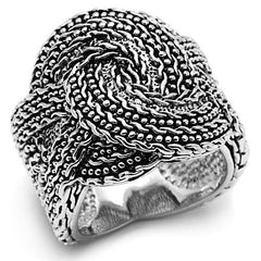 Alamode Rhodium Brass Ring with No Stone - Flyclothing LLC