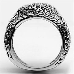 Alamode Rhodium Brass Ring with No Stone - Flyclothing LLC