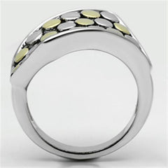 Alamode Reverse Two-Tone Brass Ring with No Stone - Alamode