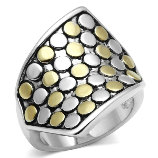 Alamode Reverse Two-Tone Brass Ring with No Stone - Alamode