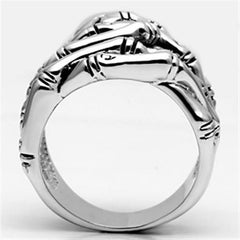 Alamode Rhodium Brass Ring with No Stone - Flyclothing LLC