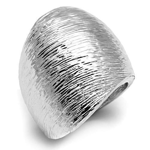 Alamode Rhodium Brass Ring with No Stone - Flyclothing LLC