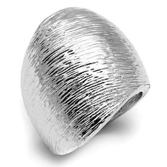 Alamode Rhodium Brass Ring with No Stone - Flyclothing LLC