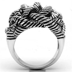 Alamode Rhodium Brass Ring with No Stone - Flyclothing LLC