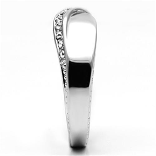 Alamode Rhodium Brass Ring with Top Grade Crystal in Clear - Alamode