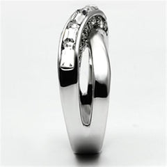 Alamode Rhodium Brass Ring with Top Grade Crystal in Clear - Alamode