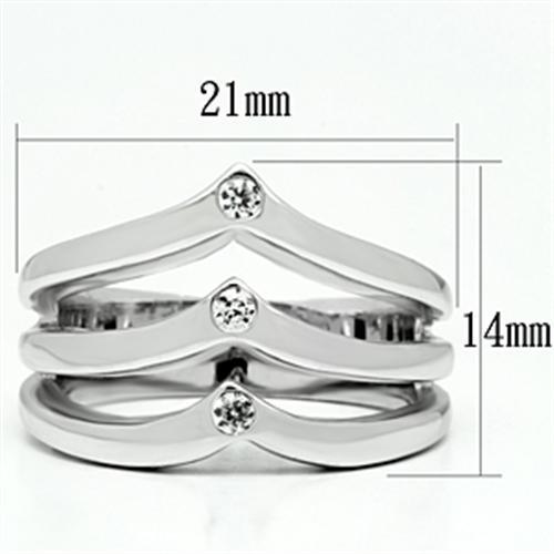 Alamode Rhodium Brass Ring with AAA Grade CZ in Clear - Flyclothing LLC