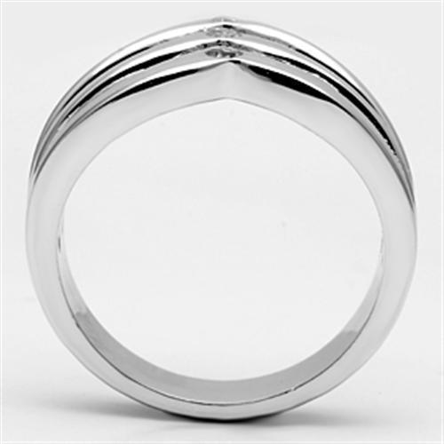 Alamode Rhodium Brass Ring with AAA Grade CZ in Clear - Flyclothing LLC