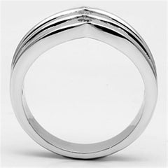 Alamode Rhodium Brass Ring with AAA Grade CZ in Clear - Flyclothing LLC