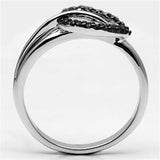 Alamode Rhodium + Ruthenium Brass Ring with AAA Grade CZ in Black Diamond - Flyclothing LLC