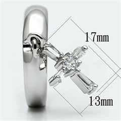 Alamode Rhodium Brass Ring with AAA Grade CZ in Clear - Flyclothing LLC