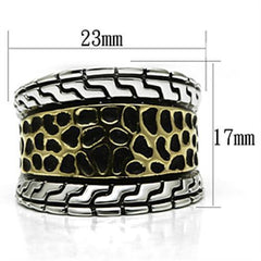 Alamode Reverse Two-Tone Brass Ring with No Stone - Flyclothing LLC