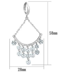 Alamode Rhodium Brass Earrings with AAA Grade CZ in Clear - Flyclothing LLC