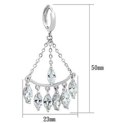 Alamode Rhodium Brass Earrings with AAA Grade CZ in Clear - Flyclothing LLC