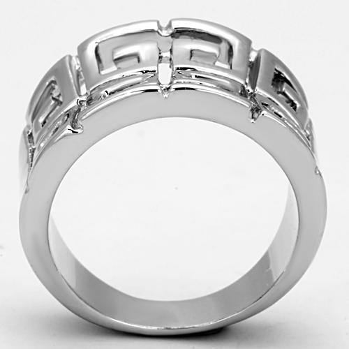 Alamode Rhodium Brass Ring with No Stone - Flyclothing LLC