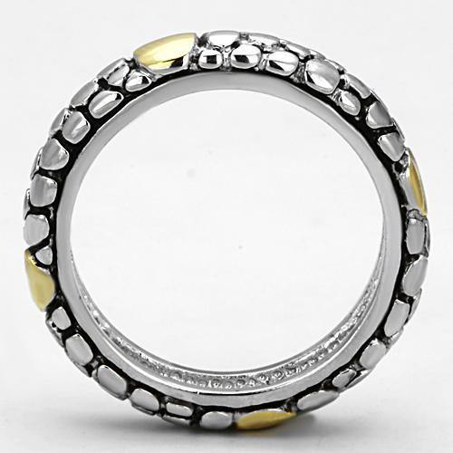 Alamode Reverse Two-Tone Brass Ring with Epoxy in Jet - Alamode