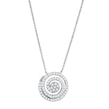 Alamode Rhodium Brass Necklace with AAA Grade CZ in Clear - Flyclothing LLC