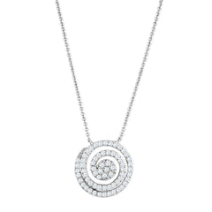 Alamode Rhodium Brass Necklace with AAA Grade CZ in Clear - Alamode