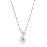 Alamode Rhodium Brass Necklace with AAA Grade CZ in Clear - Flyclothing LLC