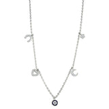 Alamode Rhodium Brass Necklace with AAA Grade CZ in Montana - Flyclothing LLC