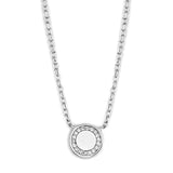 Alamode Rhodium Brass Necklace with AAA Grade CZ in Clear - Flyclothing LLC