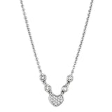 Alamode Rhodium Brass Necklace with AAA Grade CZ in Clear - Flyclothing LLC