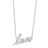 Alamode Rhodium Brass Necklace with AAA Grade CZ in Clear - Flyclothing LLC