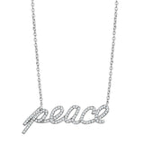 Alamode Rhodium Brass Necklace with AAA Grade CZ in Clear - Flyclothing LLC