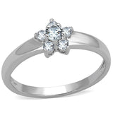 Alamode Rhodium Brass Ring with AAA Grade CZ in Clear - Flyclothing LLC