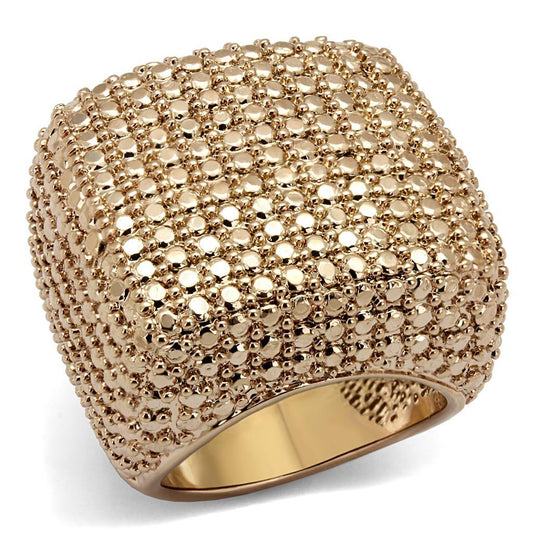 Alamode IP Rose Gold(Ion Plating) Brass Ring with AAA Grade CZ in Metallic Light Gold - Flyclothing LLC