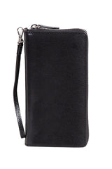 Scully BLACK ZIP AROUND SLIM CLUTCH - Flyclothing LLC