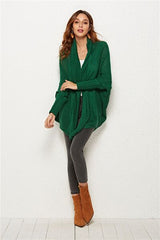 Open Front Batwing Sleeve Cardigan - Flyclothing LLC