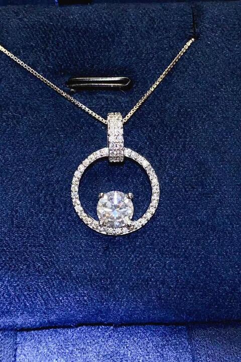 1 Carat Moissanite 925 Sterling Silver Necklace - Flyclothing LLC