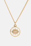 Cubic Zirconia Evil Eye Pendant Chunky Chain Necklace - Flyclothing LLC