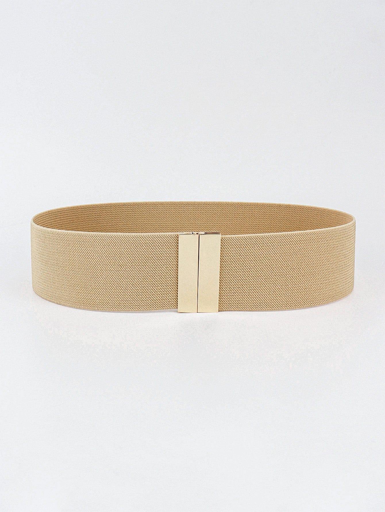 Alloy Buckle Elastic Belt - Trendsi