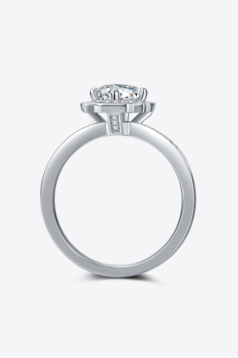 1 Carat Moissanite 925 Sterling Silver Halo Ring - Flyclothing LLC