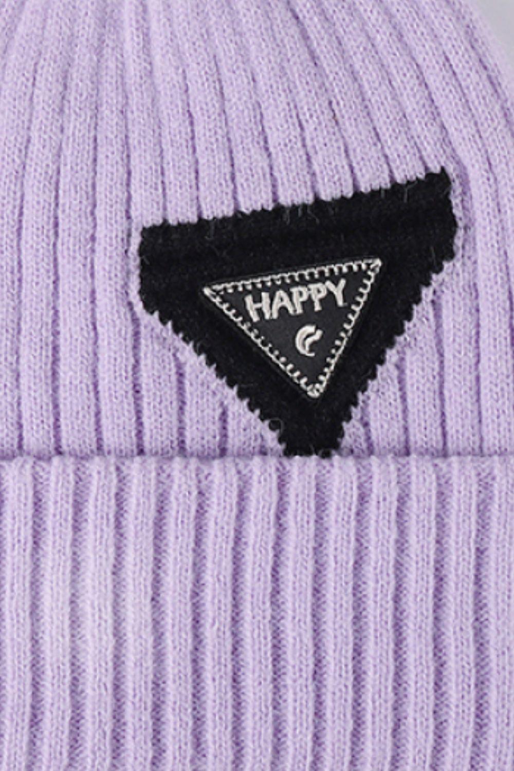 HAPPY Contrast Beanie - Flyclothing LLC