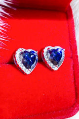 4 Carat Moissanite Heart-Shaped Stud Earrings - Flyclothing LLC