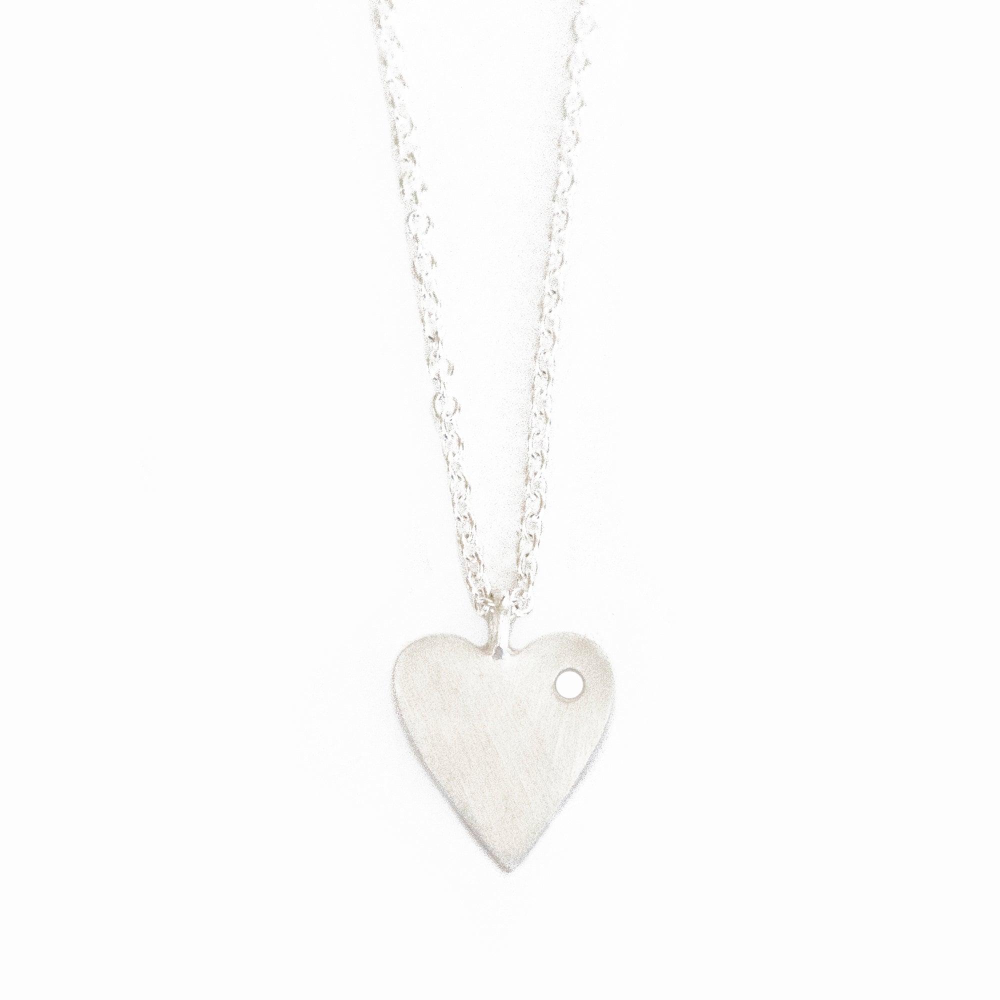 Silverpolished Heart Necklace - Flyclothing LLC