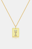 Inlaid Zircon Rectangle Pendant Necklace - Flyclothing LLC