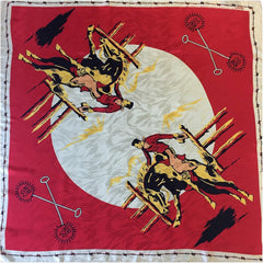 Vintage Rockmount Ranch Wear Bronc Silk Scarf in Red - Flyclothing LLC