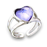 Alamode Rhodium Brass Ring with AAA Grade CZ in Light Amethyst - Flyclothing LLC